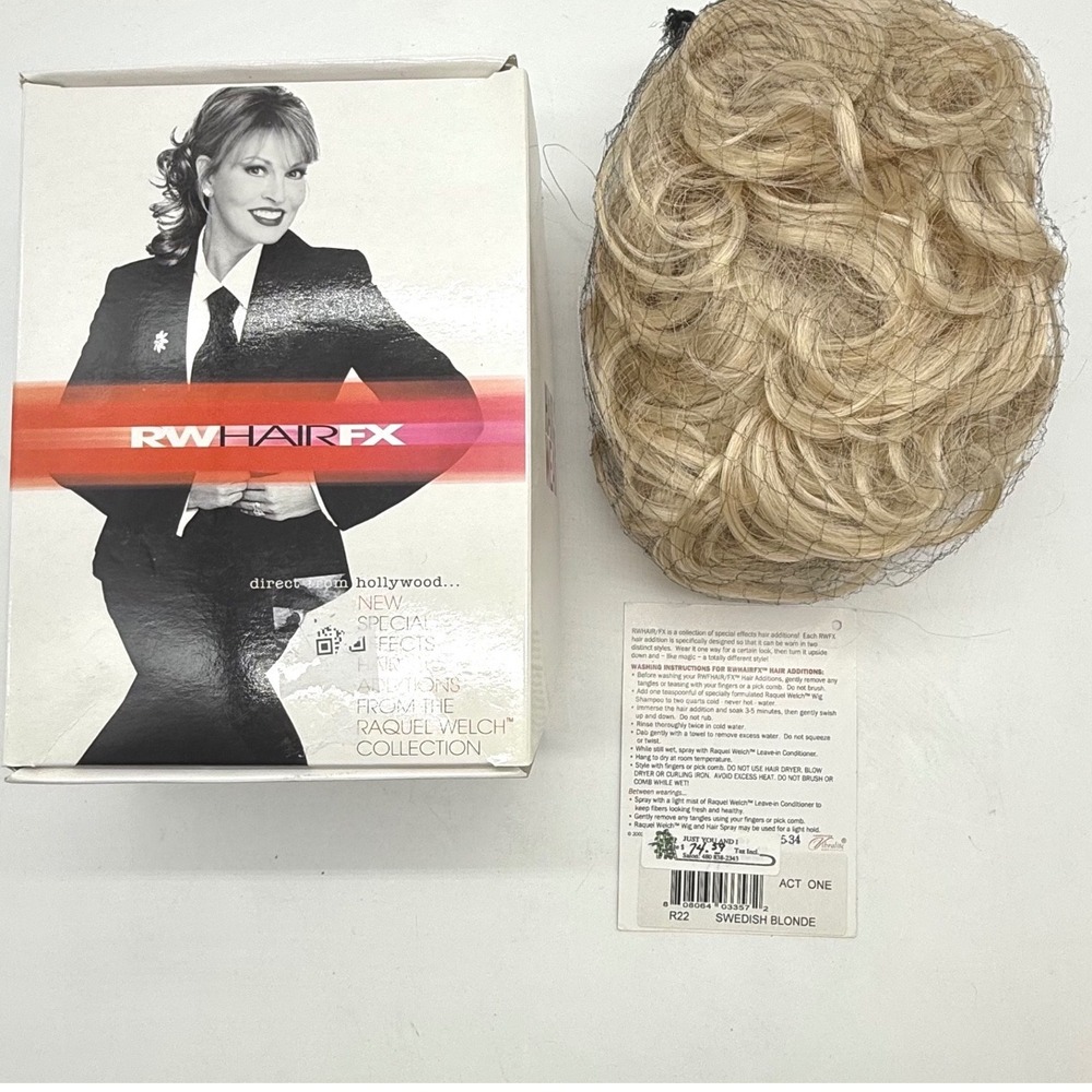Raquel Welch RW Hair FX Swedish Blonde Act One Hairuwear‎ extension clip in